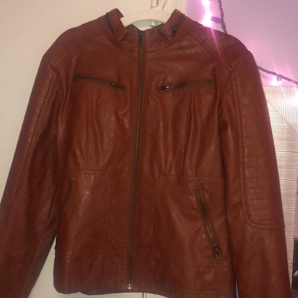 faux leather jacket
